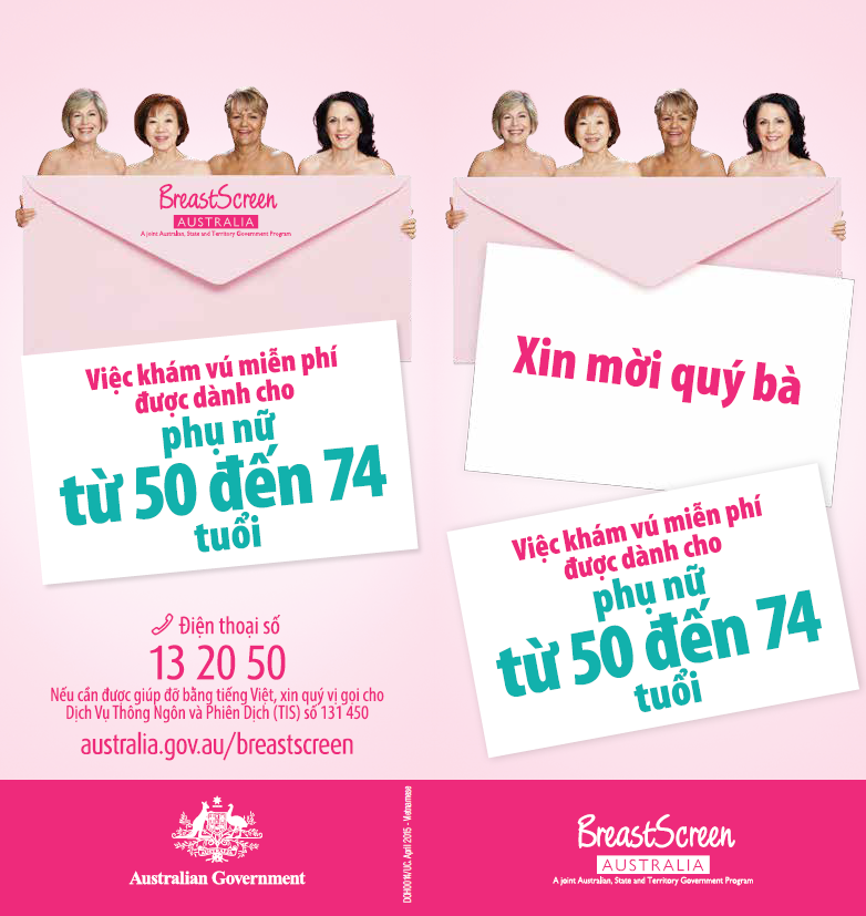 Cover image for BreastScreen Australia – brochure – You’re invited – Vietnamese