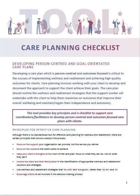 Care planning checklist