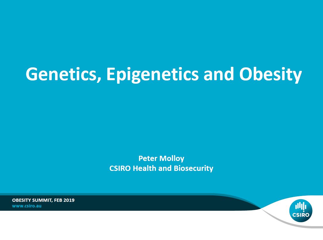 Cover image for National Obesity Summit presentation – Dr Peter Molloy – Genetics, epigenetics and obesity