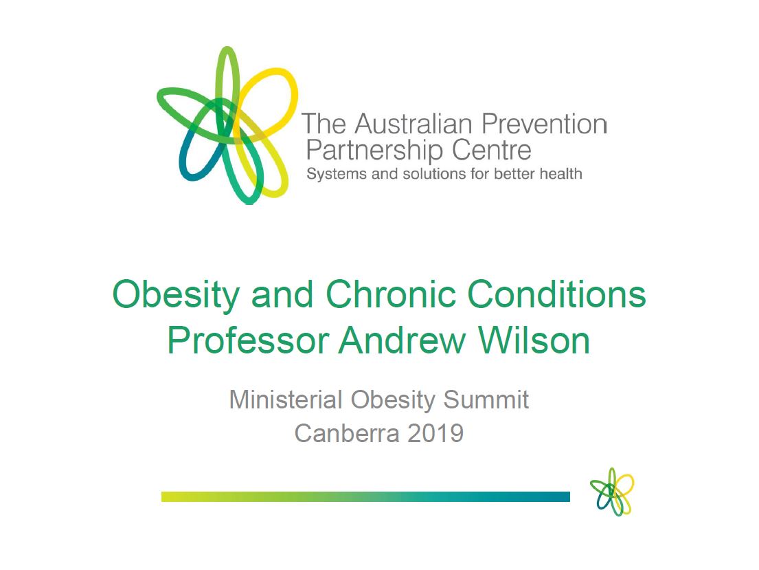 Cover image for National Obesity Summit presentation – Professor Andrew Wilson – Obesity and chronic conditions