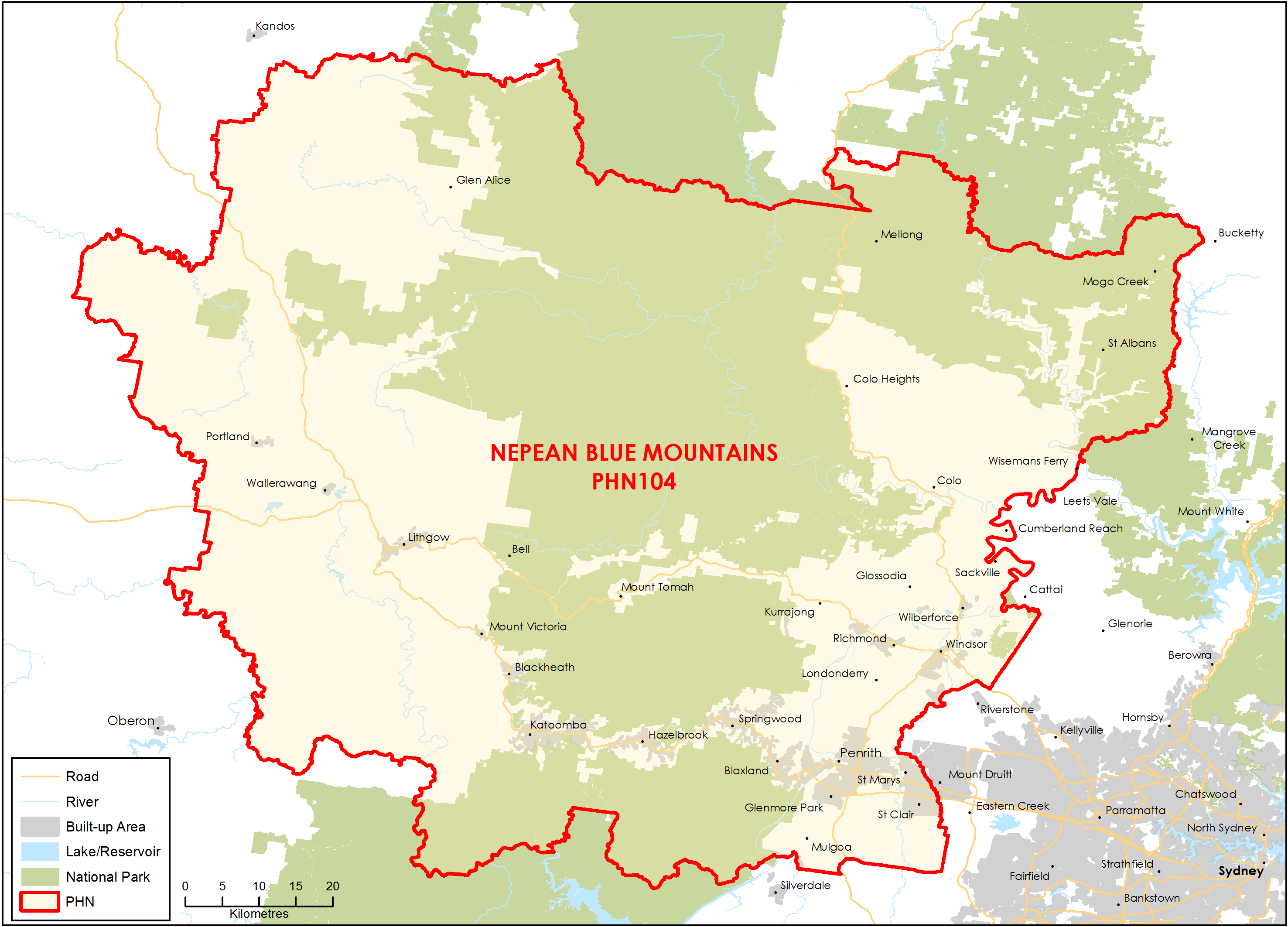 Nepean Blue Mountains topographic map
