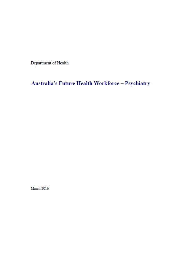 Psychiatry – Australia’s Future Health Workforce report cover image