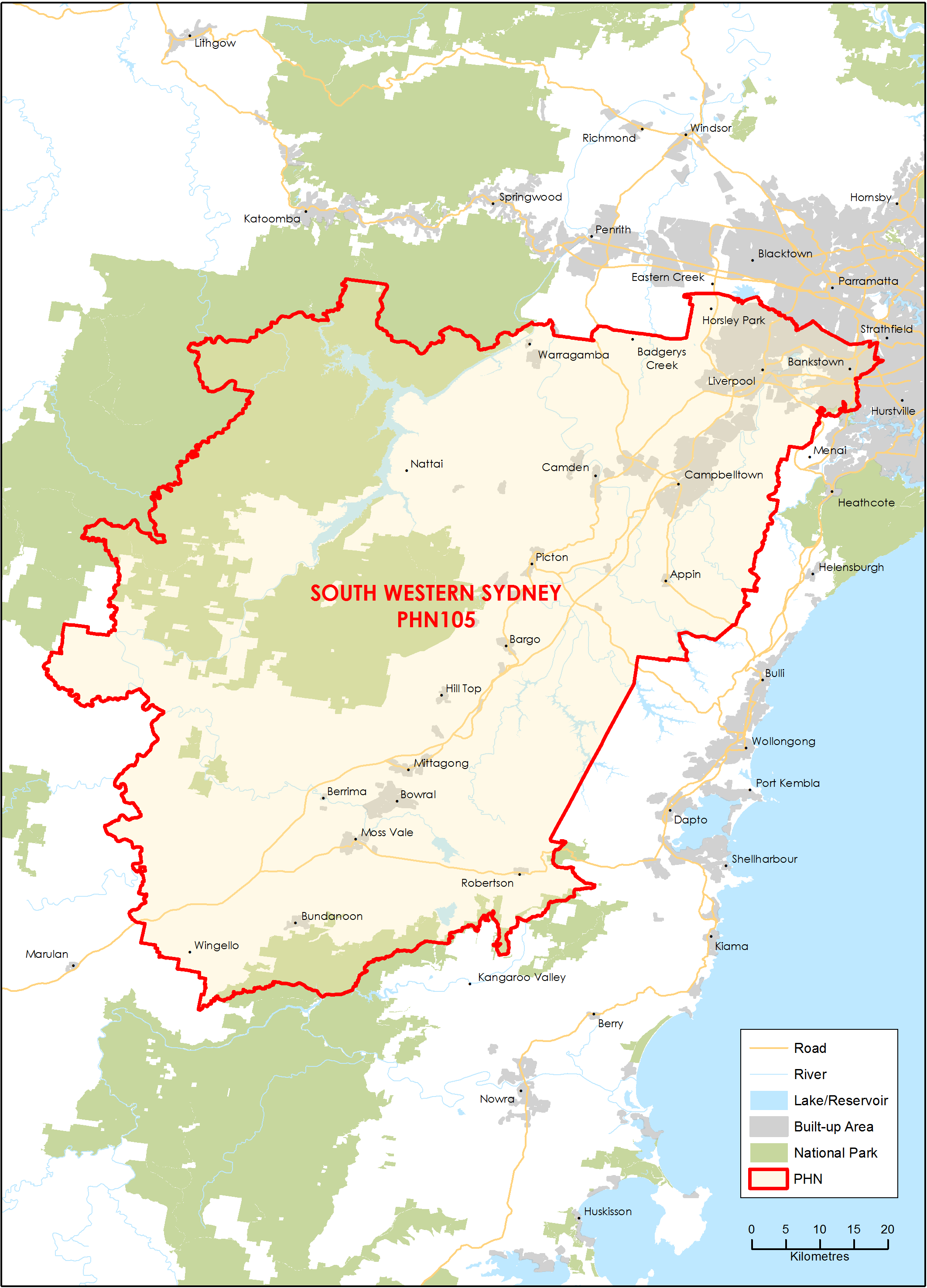 South Western Sydney Nsw Primary Health Network Phn Map