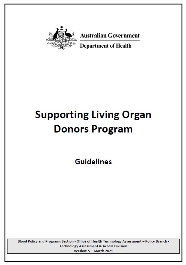 Supporting Living Organ Donors Program Guidelines
