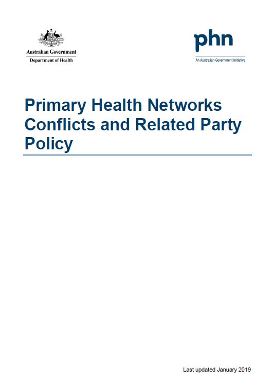 Cover image for Primary Health Network (PHN) conflicts and related party policy