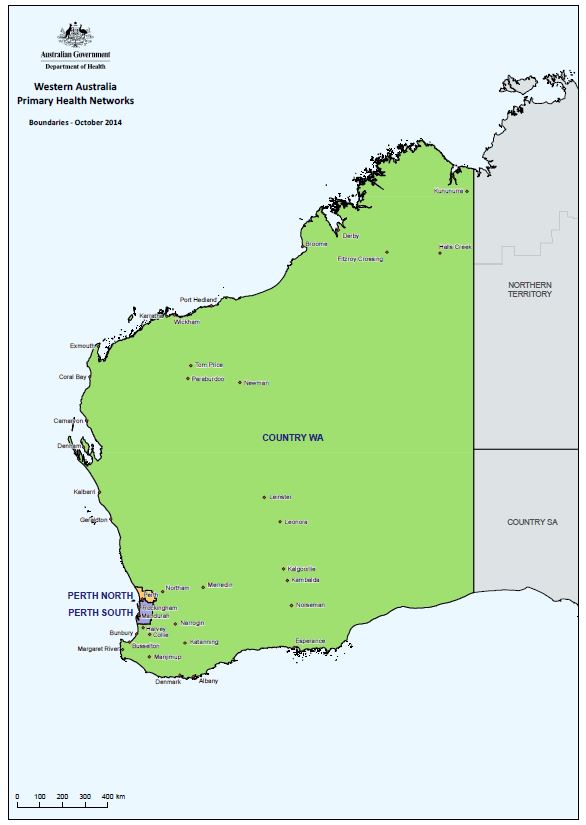 WA PHN boundary map