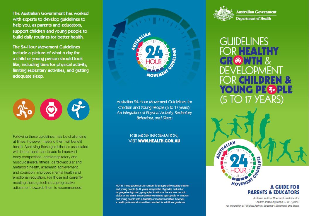 Cover image for 24-hour movement guidelines – children and young people (5 to 17 years) – brochure 