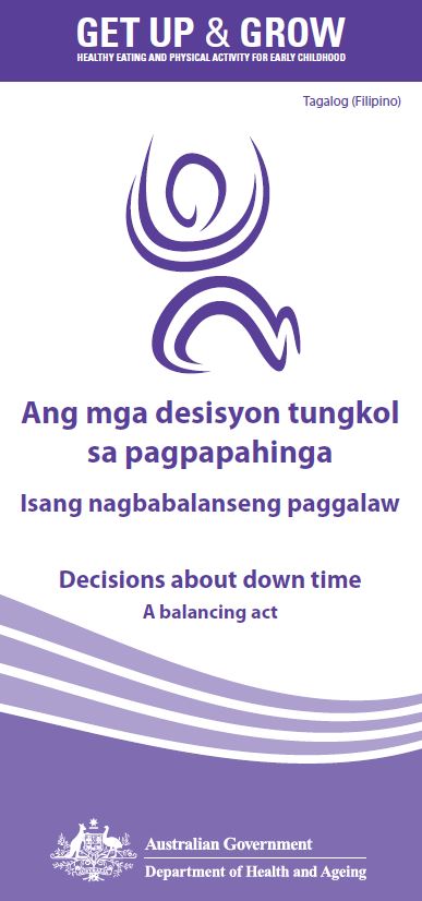 Cover image for Ang mga desisyon tungkol sa pagpapahinga Isang nagbabalanseng paggalaw (Decisions about down time: a balancing act)