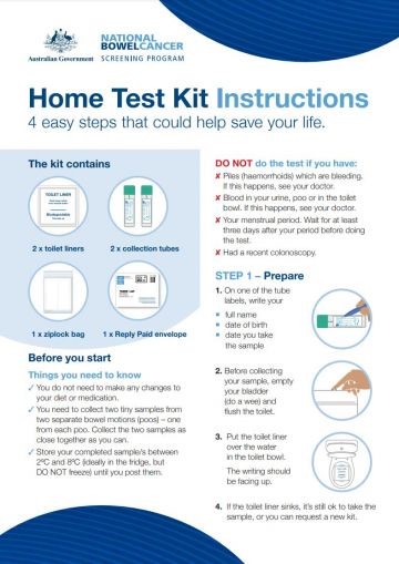 cover of bowel screening instructions 