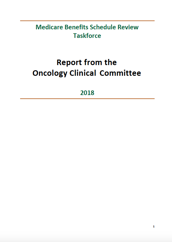 Cover image for Taskforce-endorsed report – Oncology Clinical Committee
