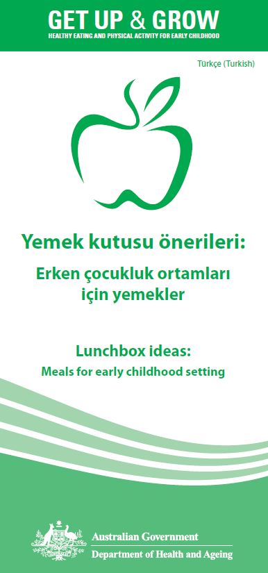 Cover image for Yemek kutusu önerileri: Erken çocukluk ortamları için yemekler (Lunchbox ideas: meals for early childhood settings)