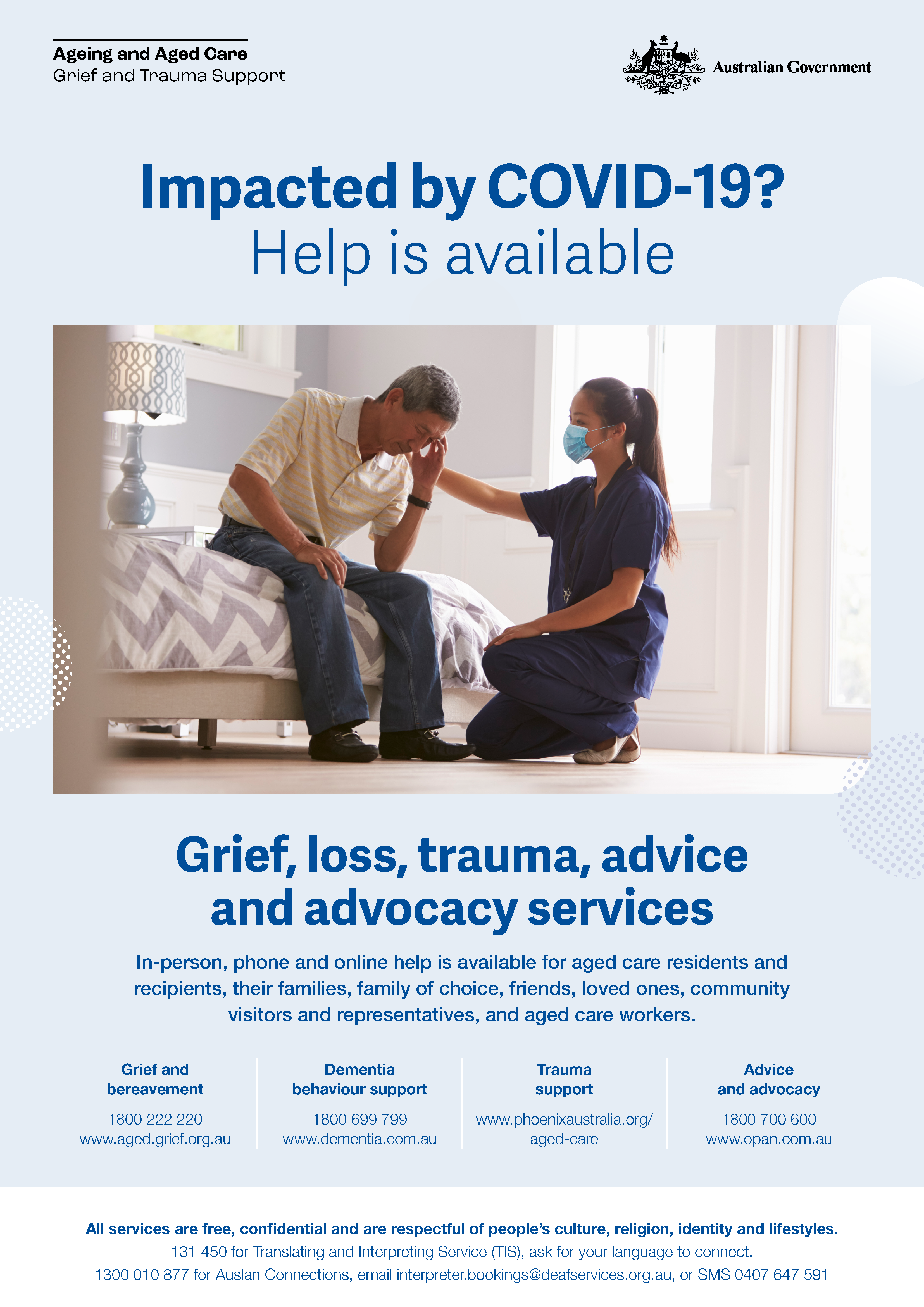 Coronavirus (COVID-19) – Grief and Trauma Support Services – Poster