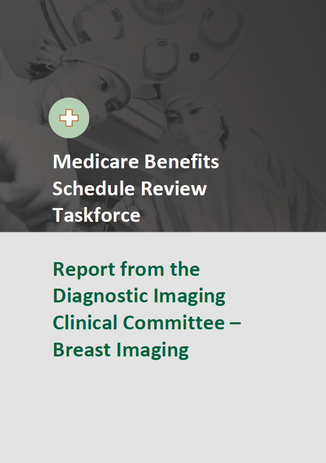 Cover image of final clinical committee report for Diagnostic Imaging – Breast Imaging
