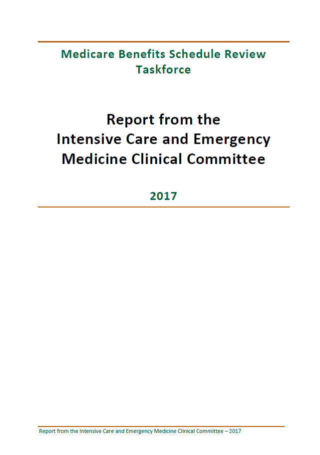 Cover image of final clinical committee report for Intensive Care and Emergency Medicine