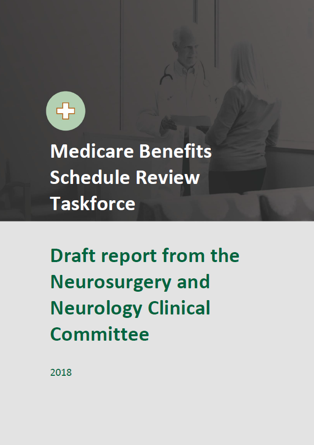 Cover image of final clinical committee report for Neurosurgery and Neurology