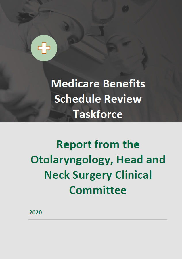 Cover image of final clinical committee report for Otolaryngology, Head and Neck Surgery