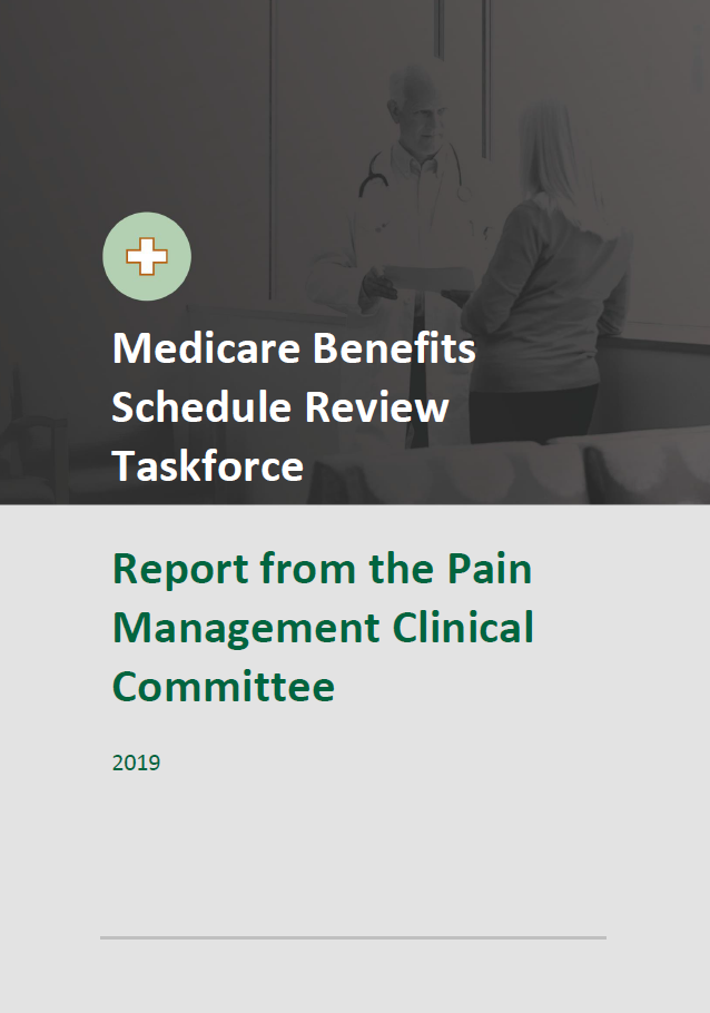 Cover image of final clinical committee report for Pain Management