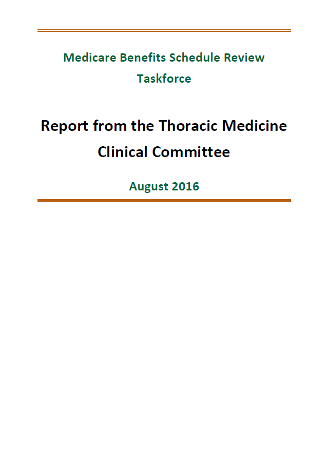 Cover image of final clinical committee report for Thoracic Medicine