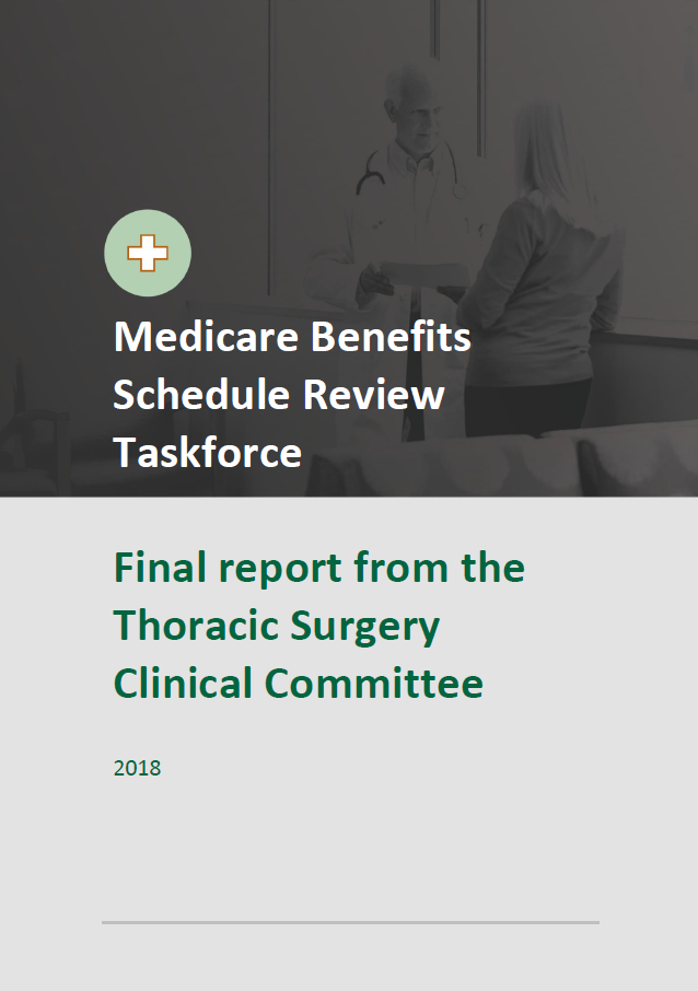 Cover image of final clinical committee report for Thoracic Surgery
