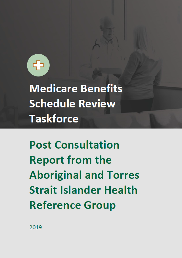 Cover image of final clinical committee report for Aboriginal and Torres Strait Islander Health Reference Group