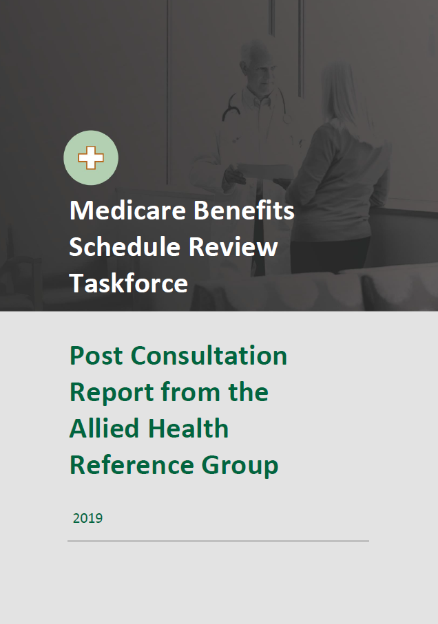 Cover image of final clinical committee report for Allied Health Reference Group