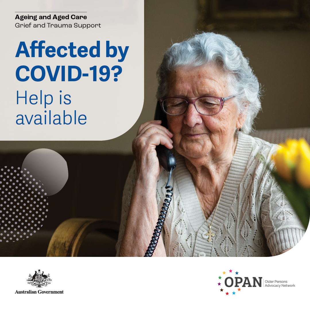 Grief and trauma support – social media image – recipient – Older Persons Advocacy Network
