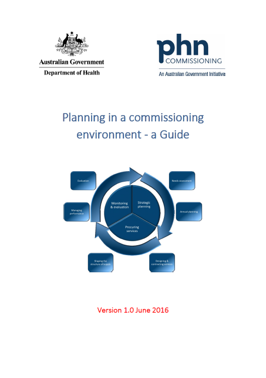 Cover image for Primary Health Networks (PHNs) – Planning in a commissioning environment – a guide 
