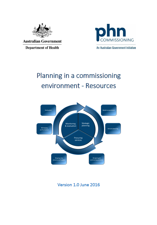 Cover image for Primary Health Networks (PHNs) – Planning in a commissioning environment – resources