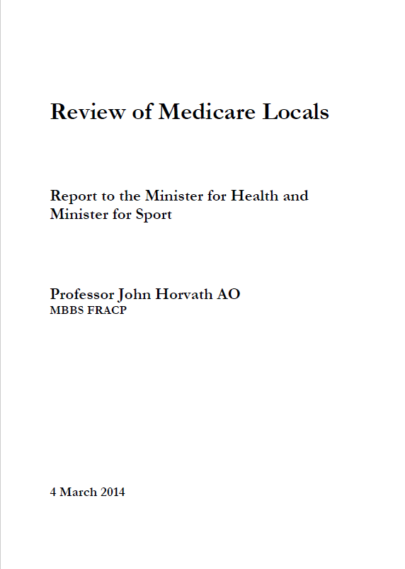 Cover image for Review of Medicare Locals