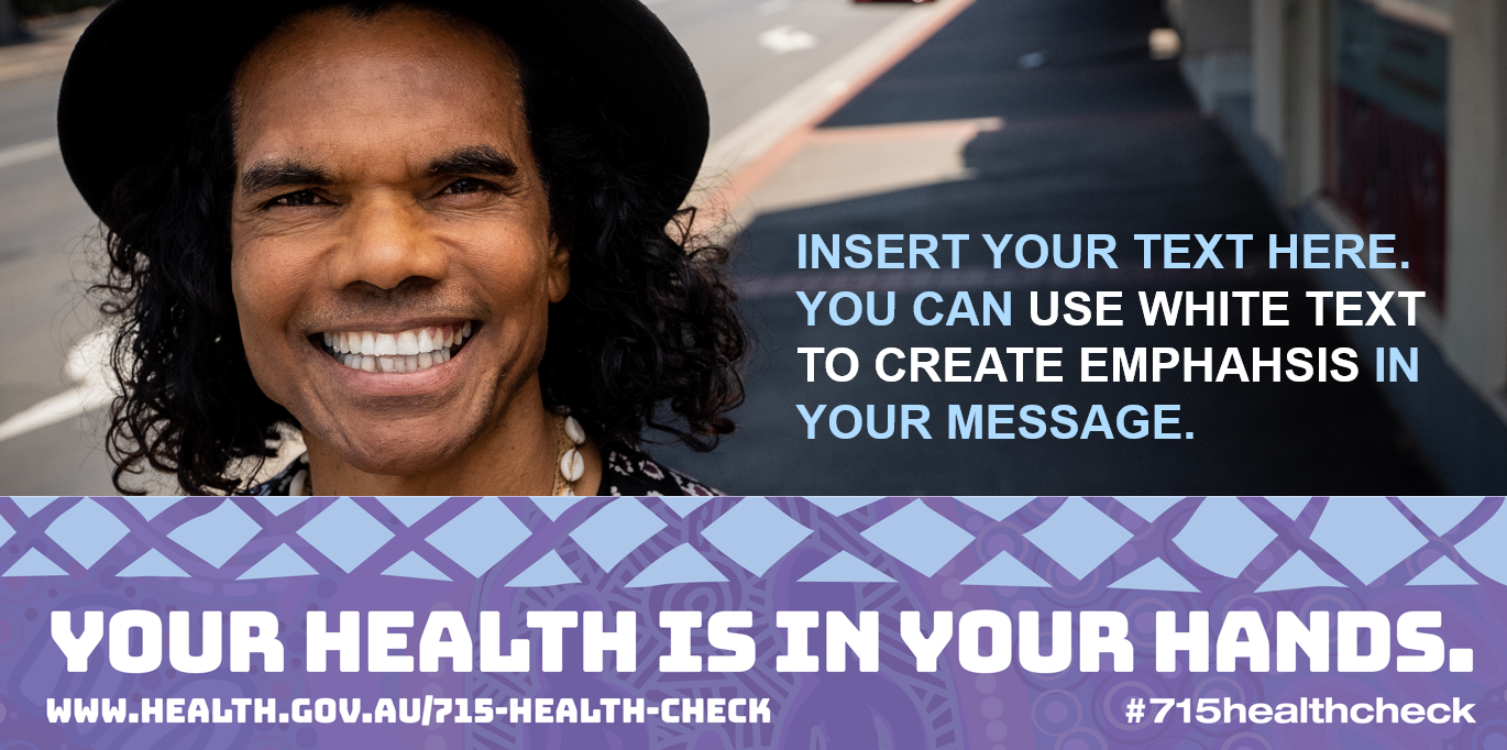 Cover image for Annual health check for Aboriginal and Torres Strait Islander people – template – Twitter posts