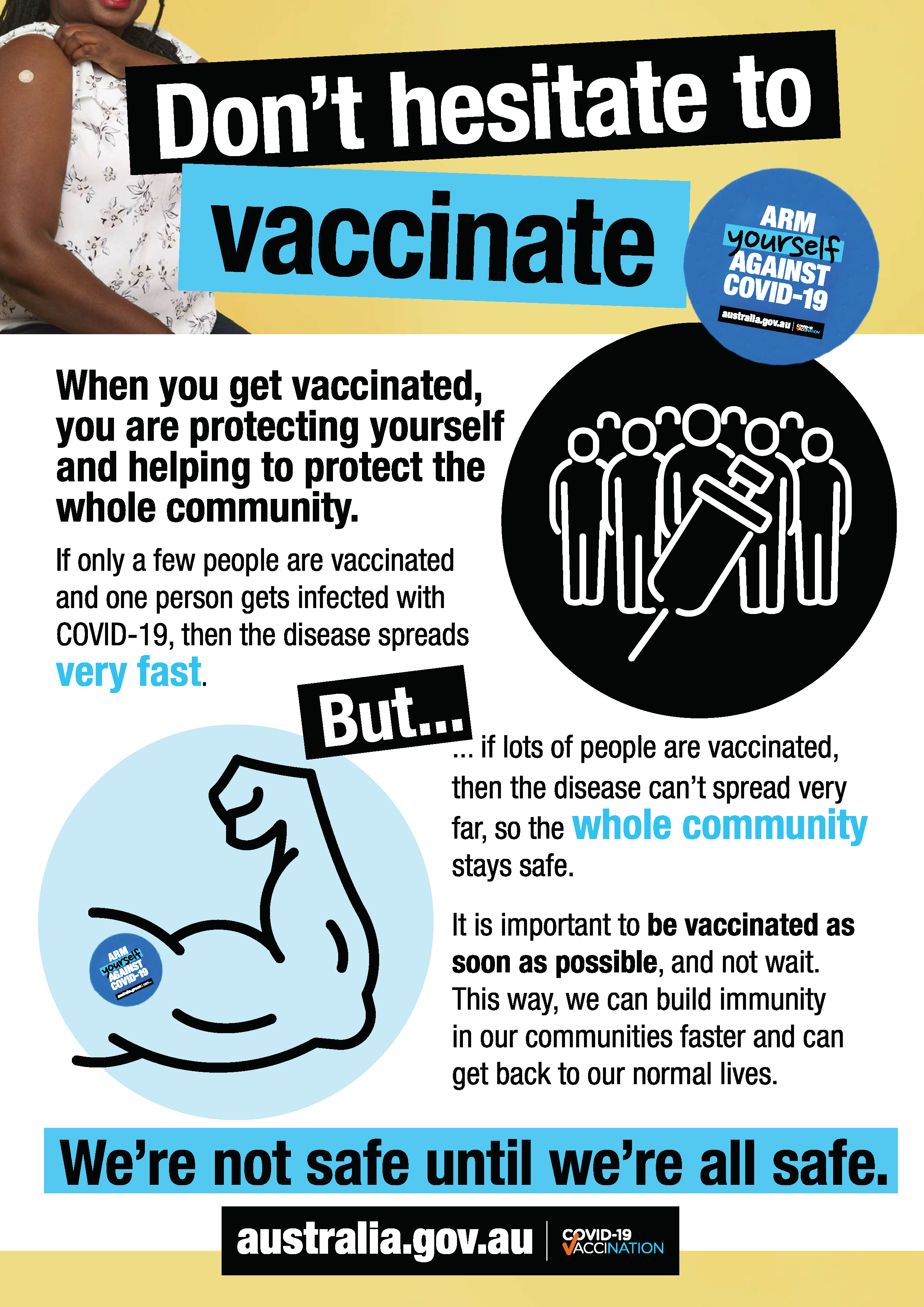 Covid 19 Vaccination Business Kit Poster Don T Hesitate To Vaccinate Australian Government Department Of Health