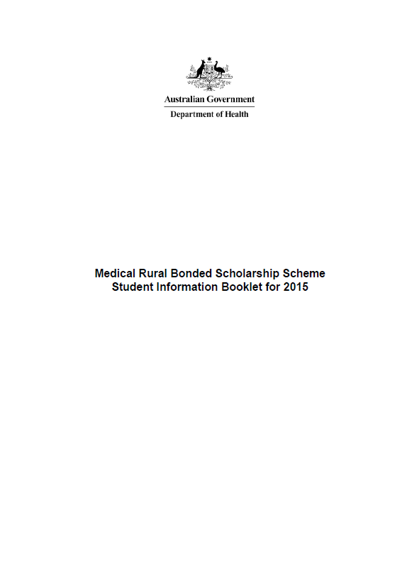 Cover image for Medical Rural Bonded Scholarship (MRBS) Scheme – information booklet 2015