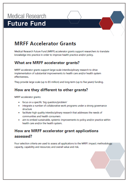 MRFF Accelerator Grants
