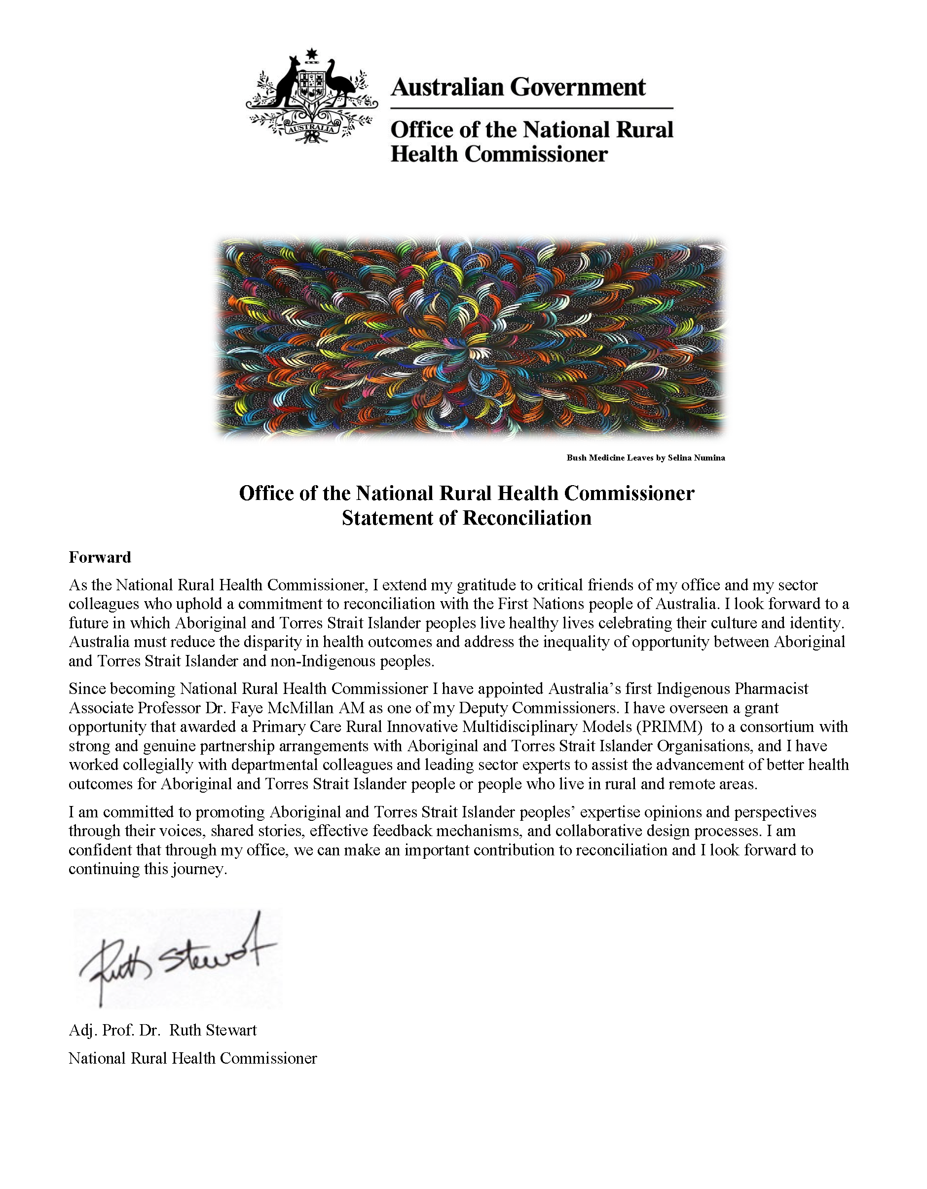 Cover Office of the National Rural Health Commissioner Statement of Reconciliation