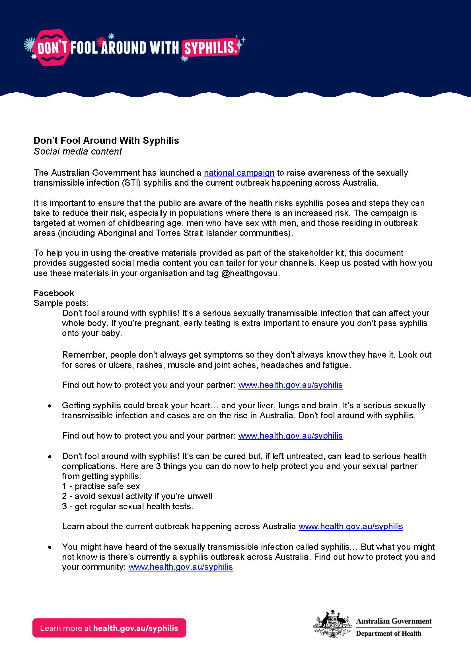 Social media content plan for stakeholders