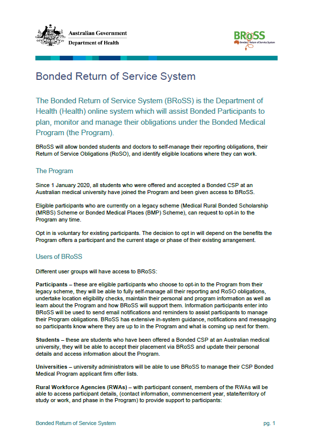 Bonded Return of Service System