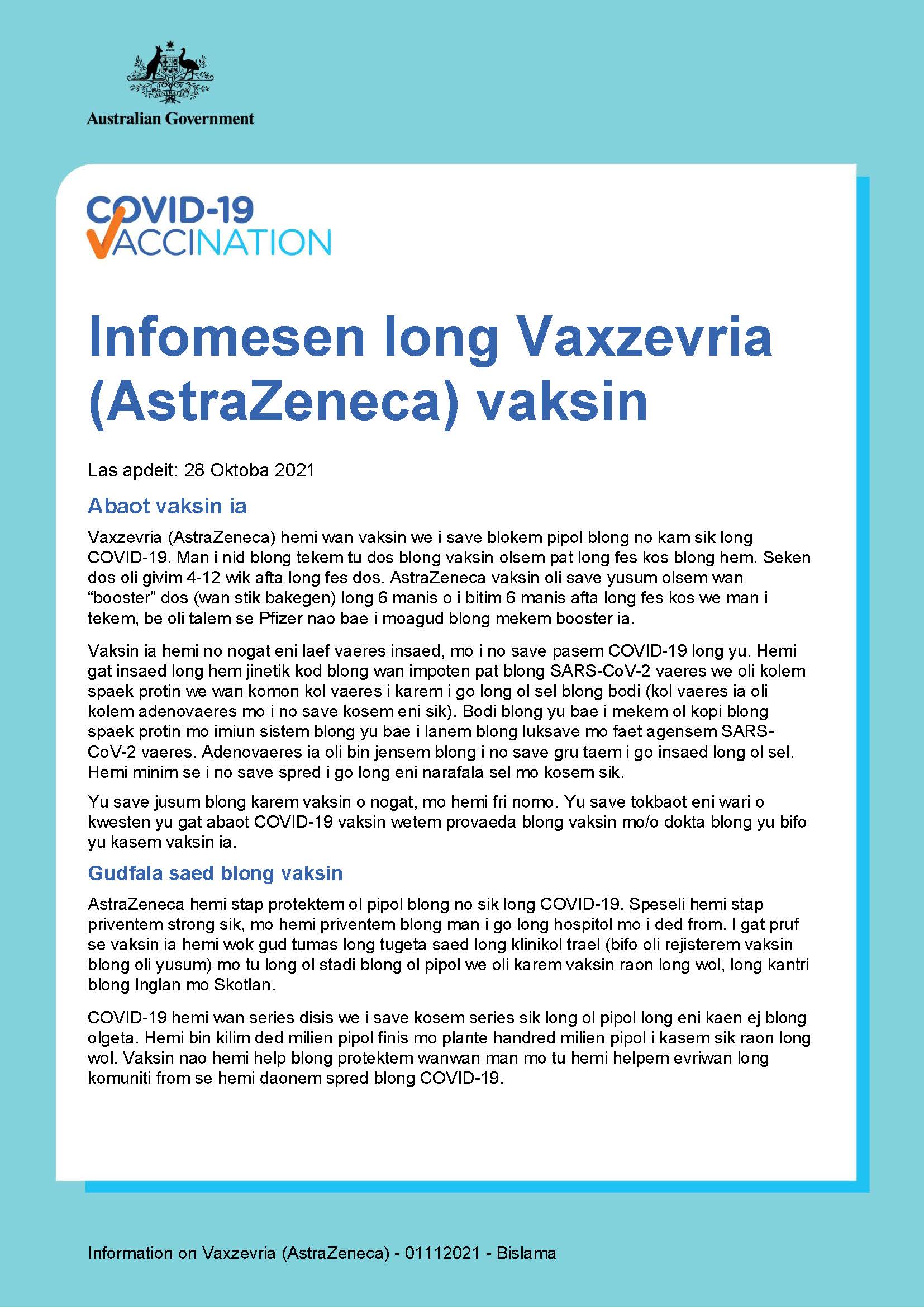 Covid 19 Vaccination Infomesen Long Vaxzevria Astrazeneca Vaksin Information On Covid 19 Astrazeneca Vaccine Australian Government Department Of Health