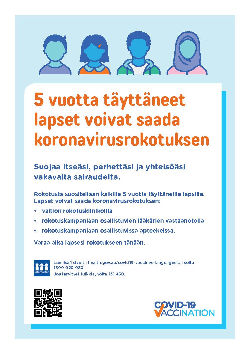 COVID-19 vaccination – 5 vuotta täyttäneet lapset voivat saada koronavirusrokotuksen (Children aged 5 and over can get the vaccine)