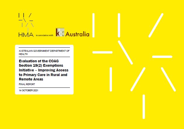 S19(2) COAG Exemption Initiative_HMA KB Evaluation_Final Report_14 October 2021