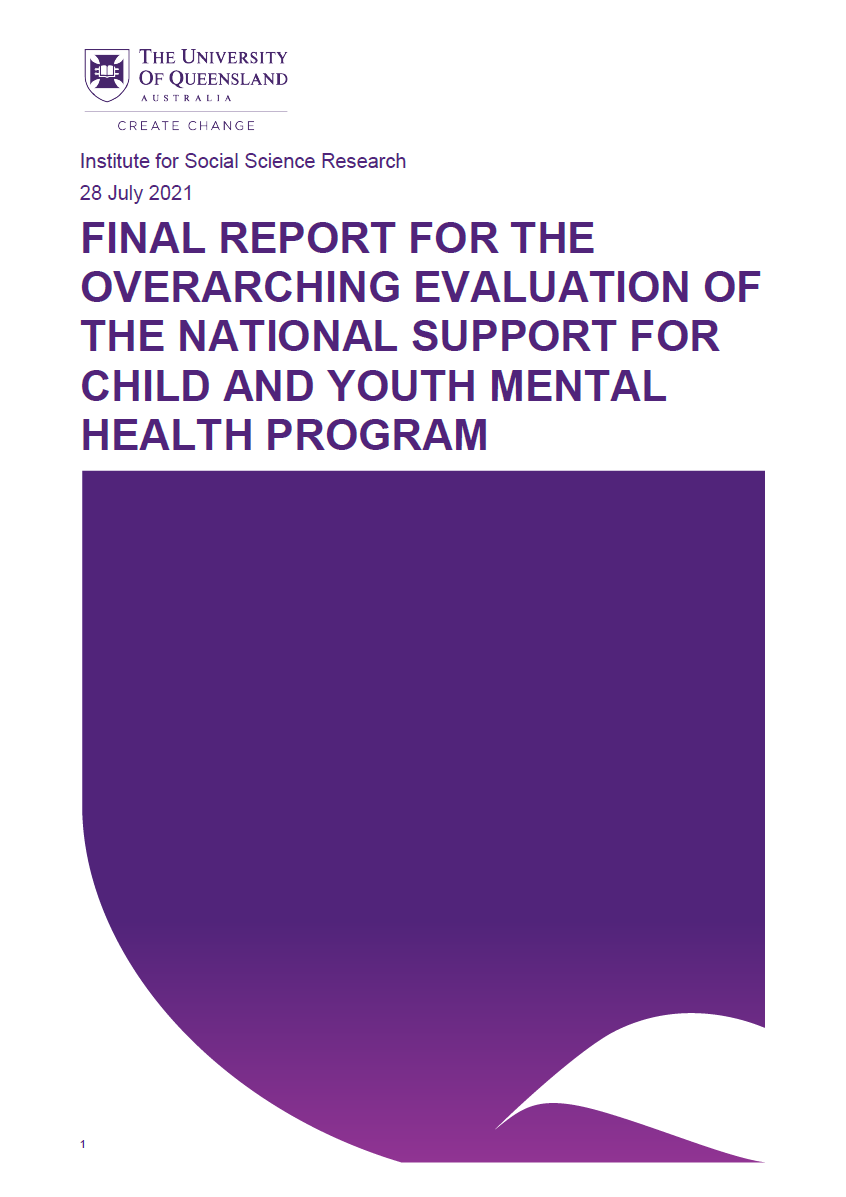 Final report for the overarching evaluation of the national support for child and youth mental health program