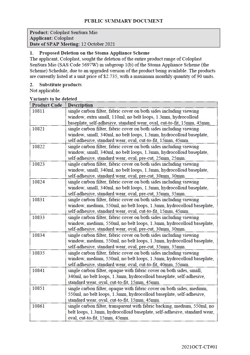 Public Summary Document - ConvaTec Sur-Fit Plus