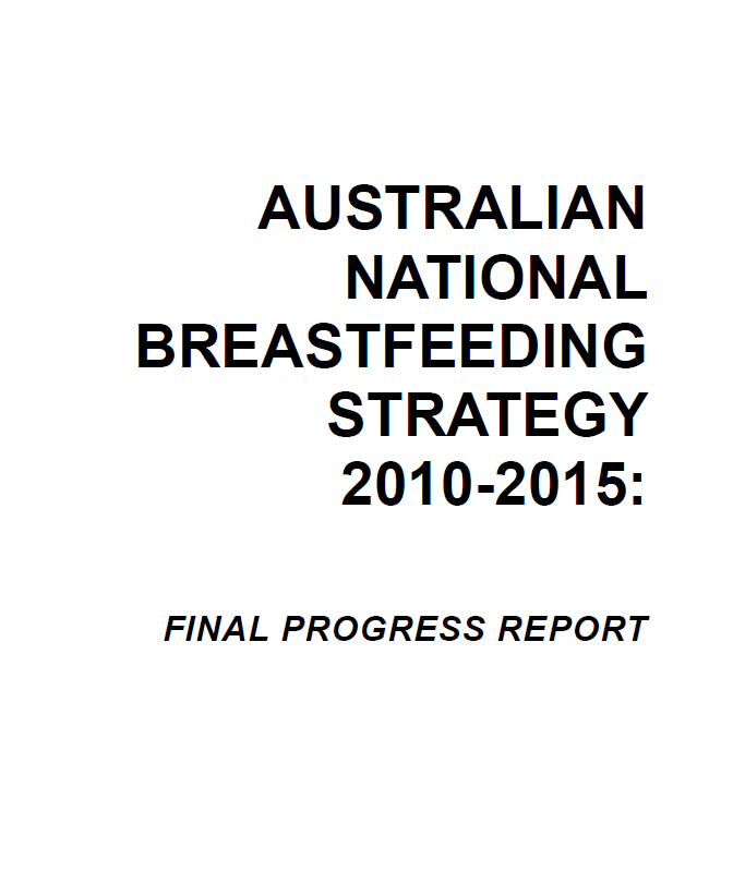 Cover image for the Australian National Breastfeeding Strategy 2010–2015 – final progress report