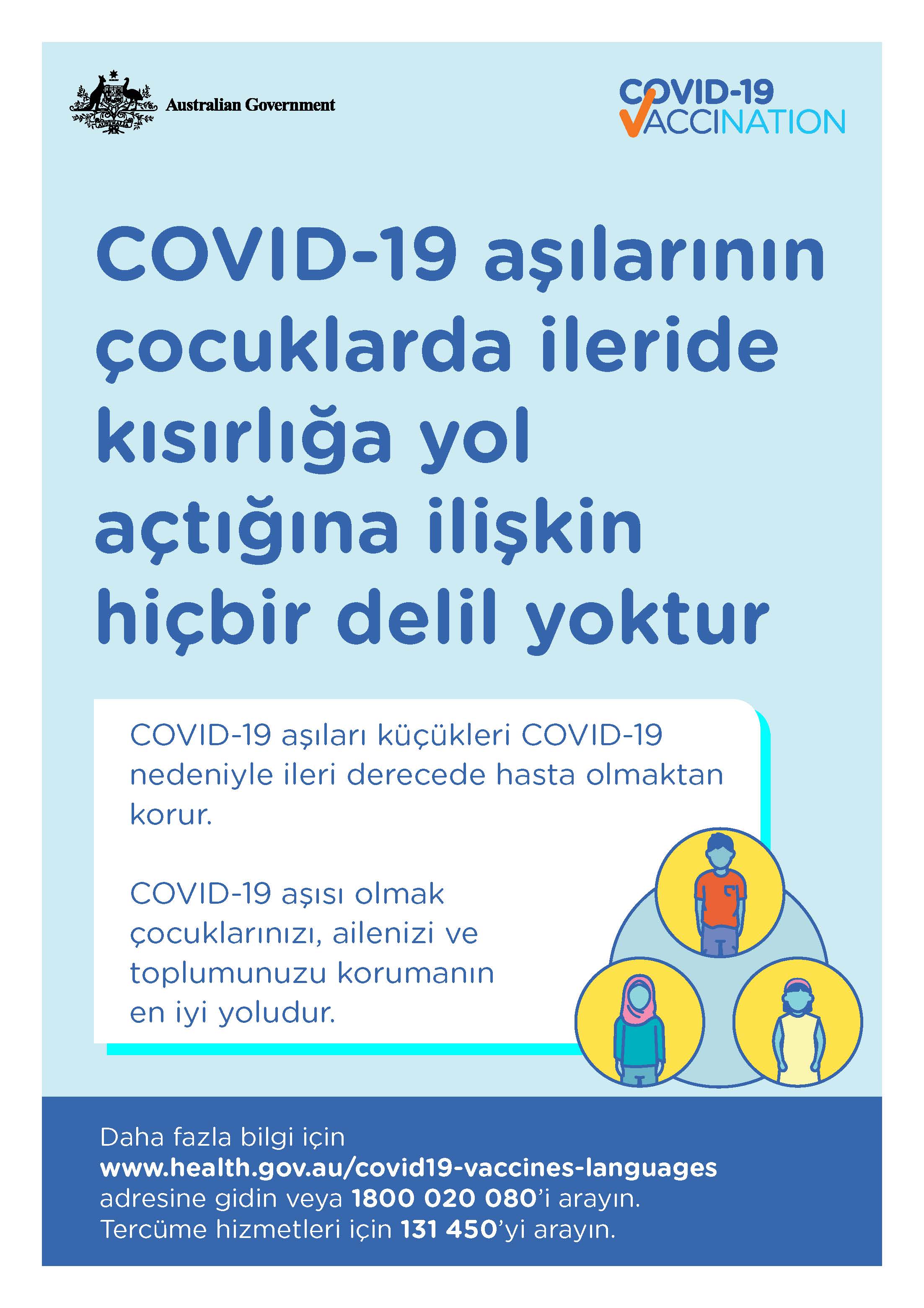 COVID-19 vaccination – COVID-19 aşılarının çocuklarda ileride kısırlığa yol açtığına ilişkin hiçbir delil yoktur (No evidence of future infertility) 