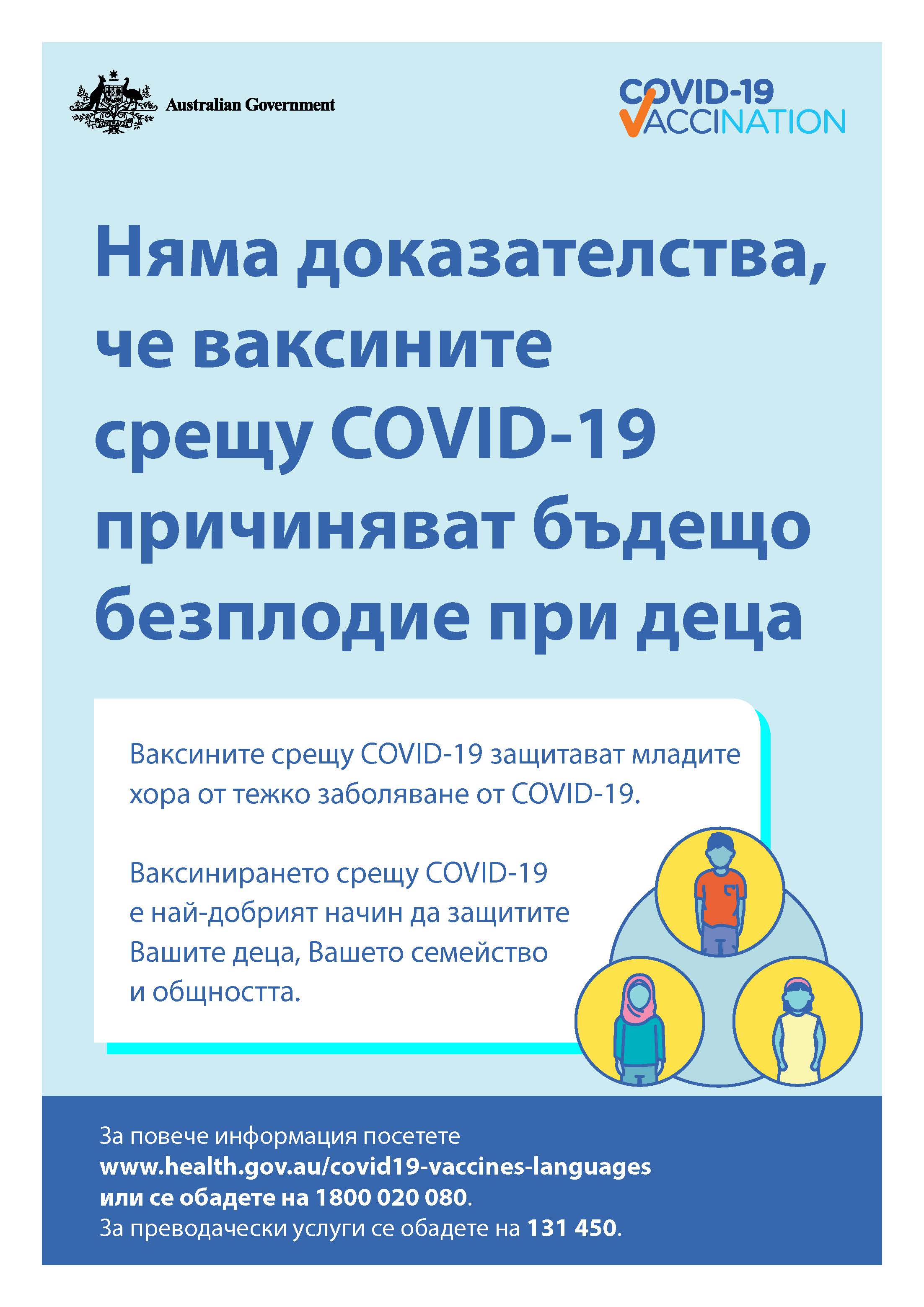COVID-19 vaccination – Няма доказателства, че ваксините срещу COVID-19 причиняват бъдещо безплодие при деца (No evidence of future infertility)