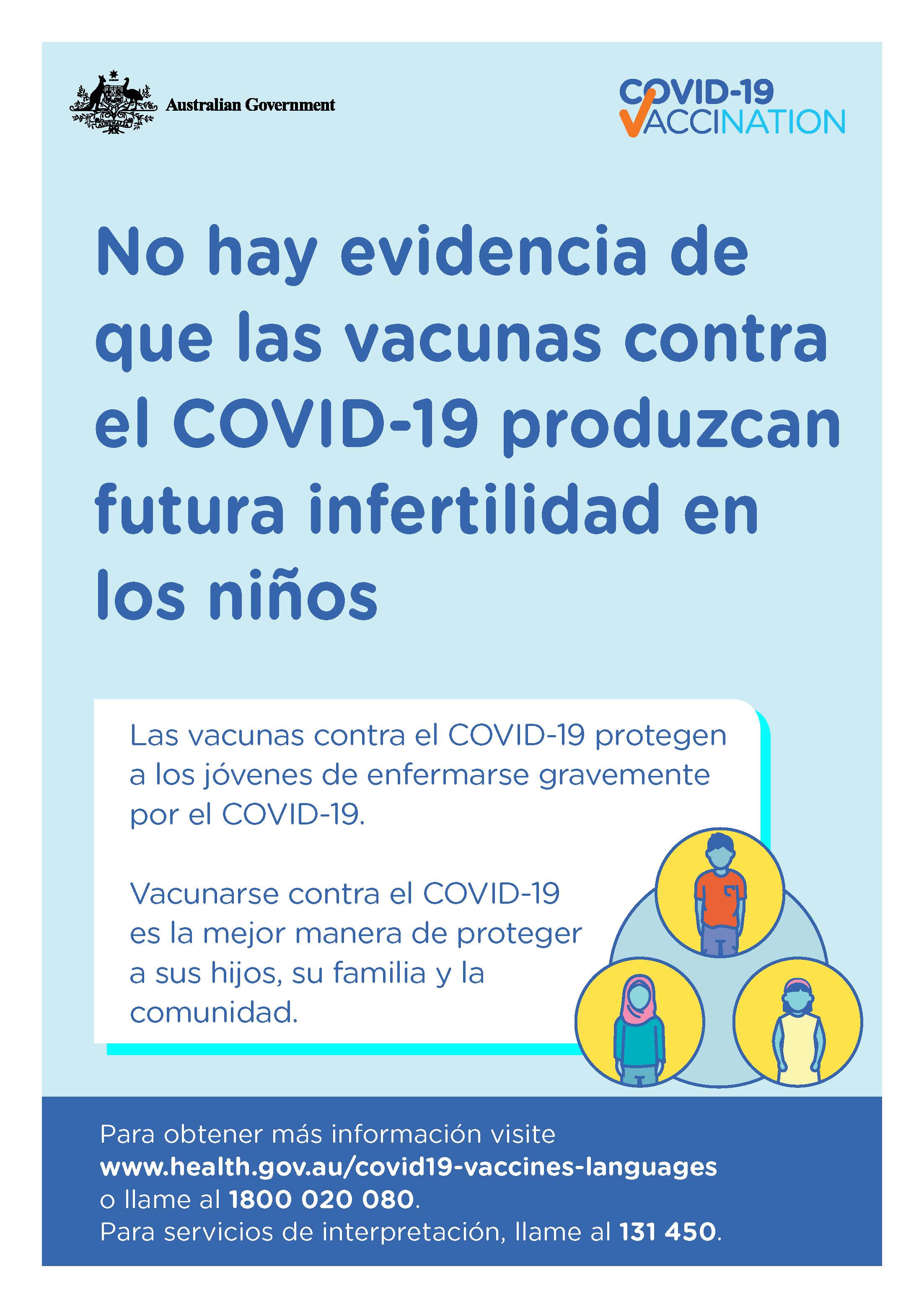 COVID-19 vaccination – No hay evidencia de que las vacunas contra el COVID-19 produzcan futura infertilidad en los niños (No evidence of future infertility)