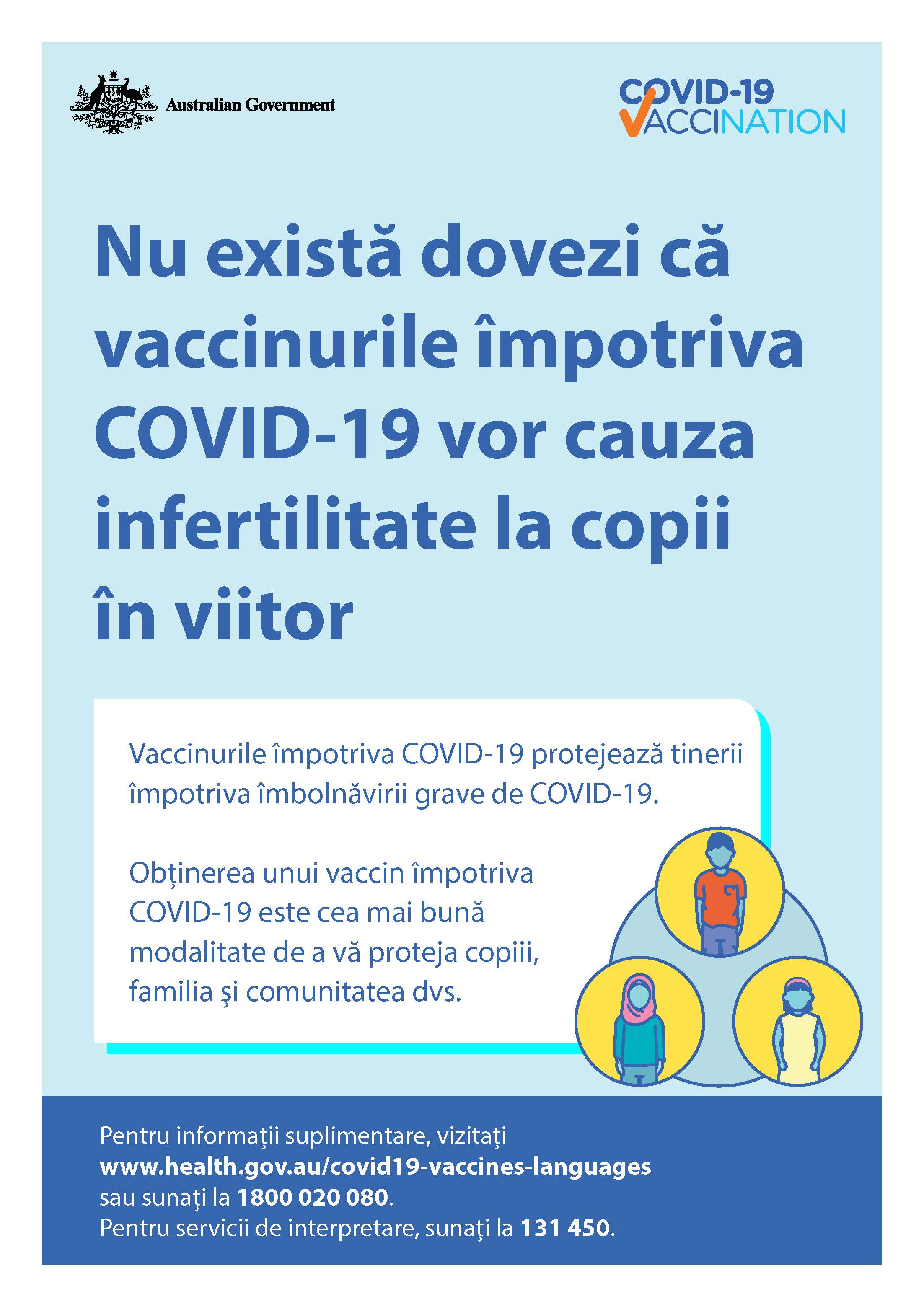 COVID-19 vaccination – Nu există dovezi că vaccinurile împotriva COVID-19 vor cauza infertilitate la copii în viitor (No evidence of future infertility)