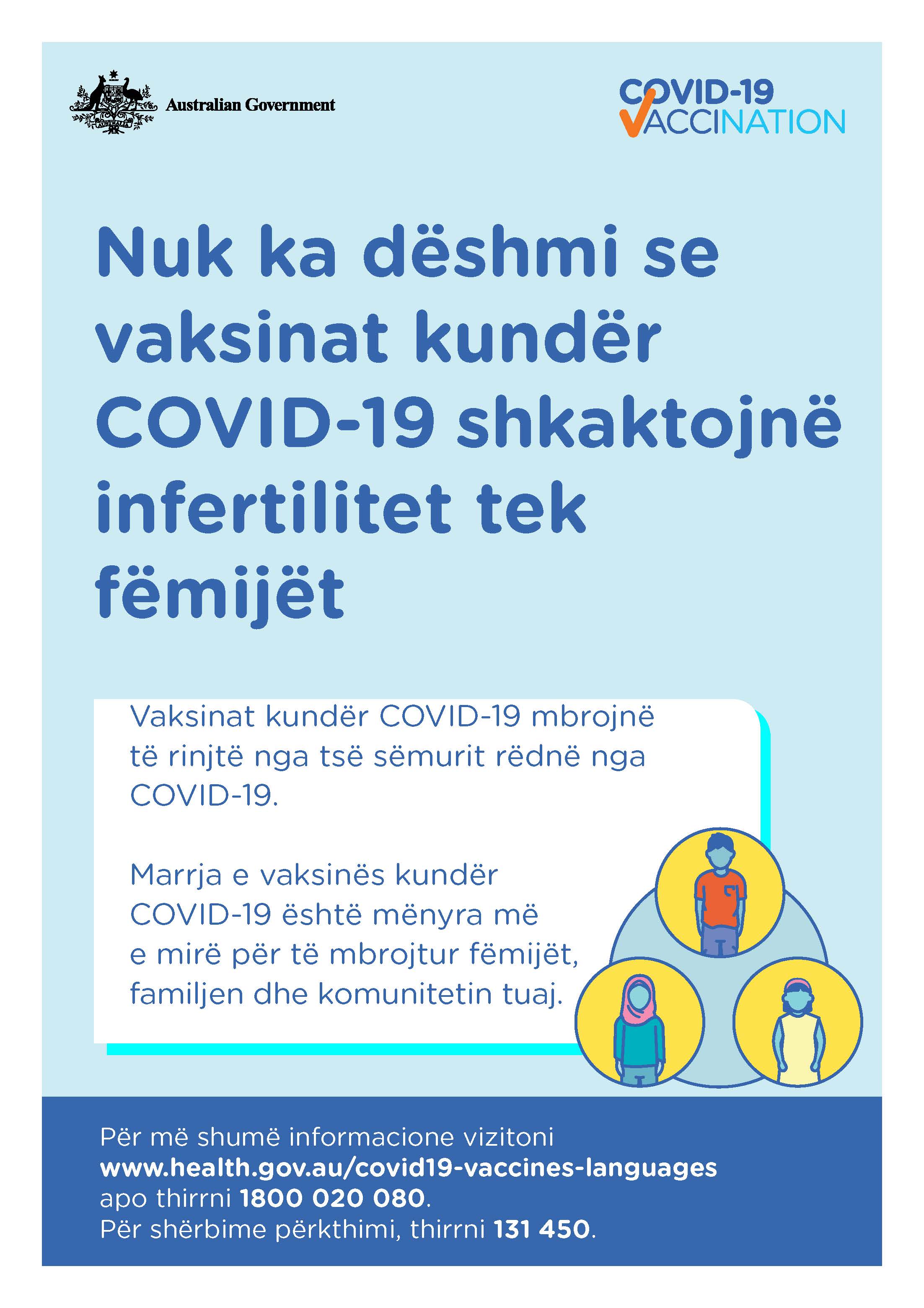 COVID-19 vaccination – Nuk ka dëshmi se vaksinat kundër COVID-19 shkaktojnë infertilitet tek fëmijët (No evidence of future infertility) 