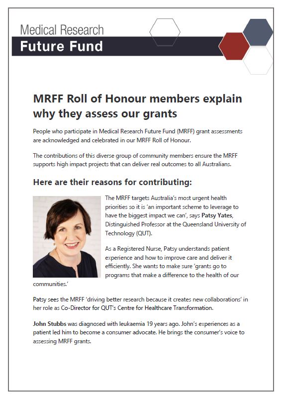 MRFF Roll of Honour members explain why they assess our grants