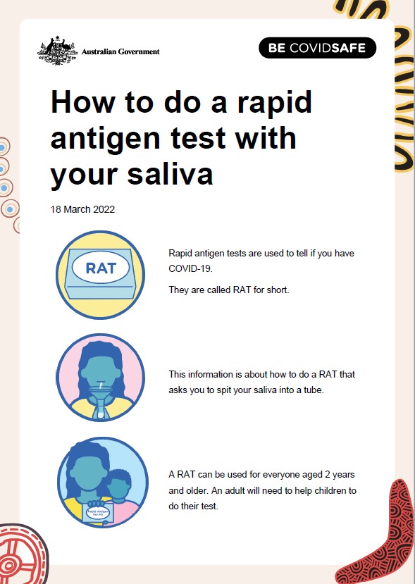 Coronavirus (COVID-19) – How to do a rapid antigen test with your saliva (Aboriginal and Torres Strait Islander people)