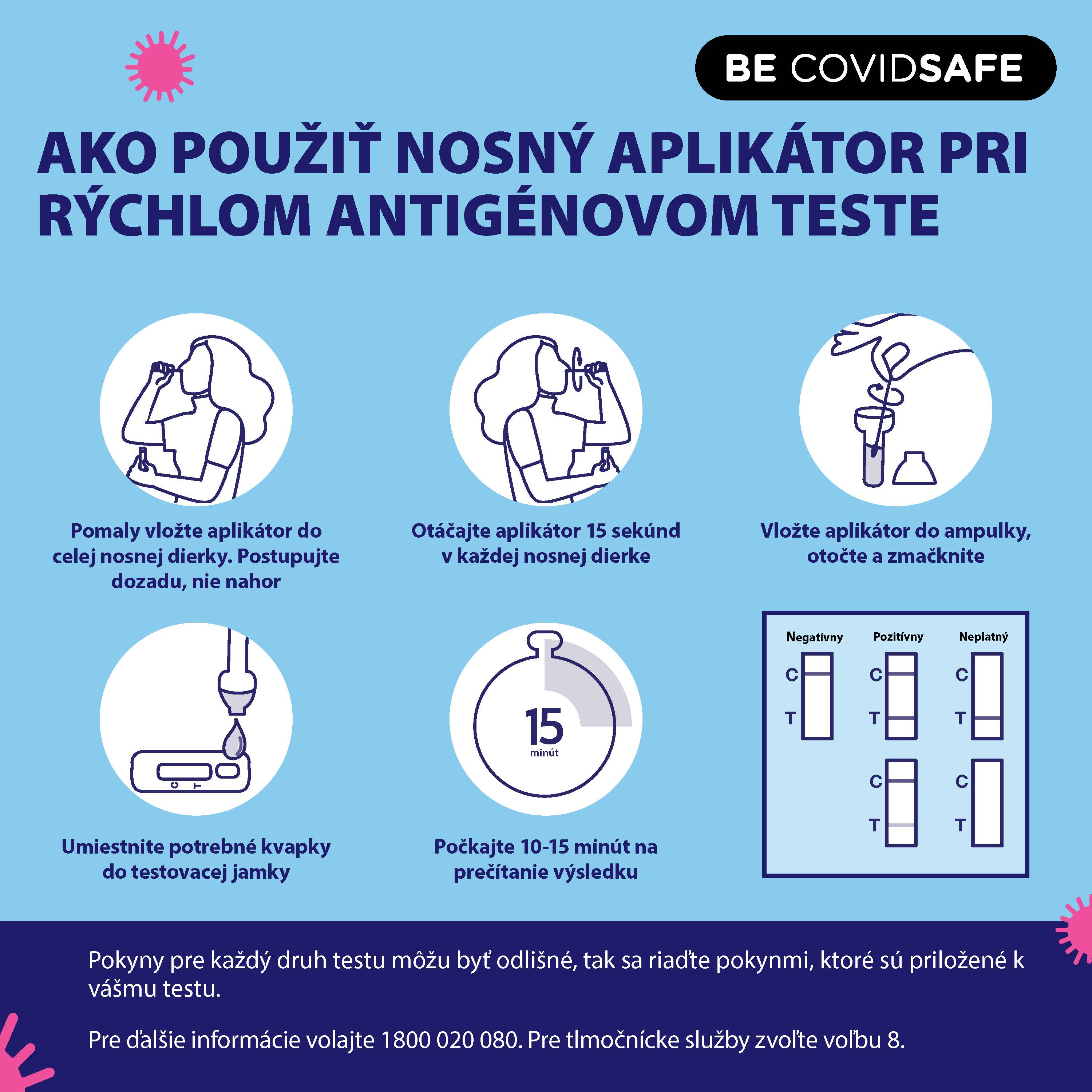 Coronavirus (COVID-19) – Social – AKO POUŽIŤ NOSNÝ APLIKÁTOR PRI RÝCHLOM ANTIGÉNOVOM TESTE (Nasal swab RAT)